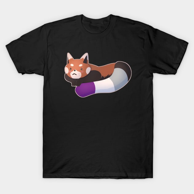 Asexual Pride Red Panda T-Shirt by celestialuka